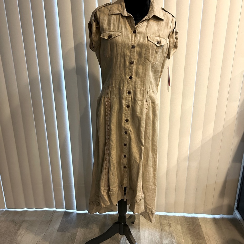 NWT linen dress with ruffle hem